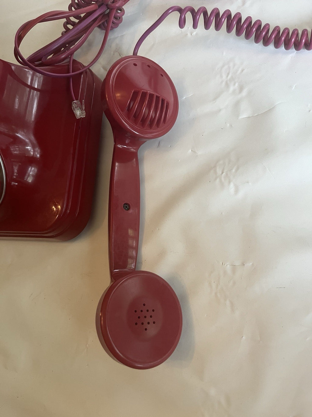 Grand Phone Rotary Retro Art Deco Style Red Push Button Corded Telephone
