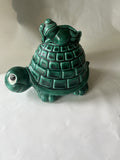 Vintage Turtle And Frog Ceramic Trinket Box; EVC