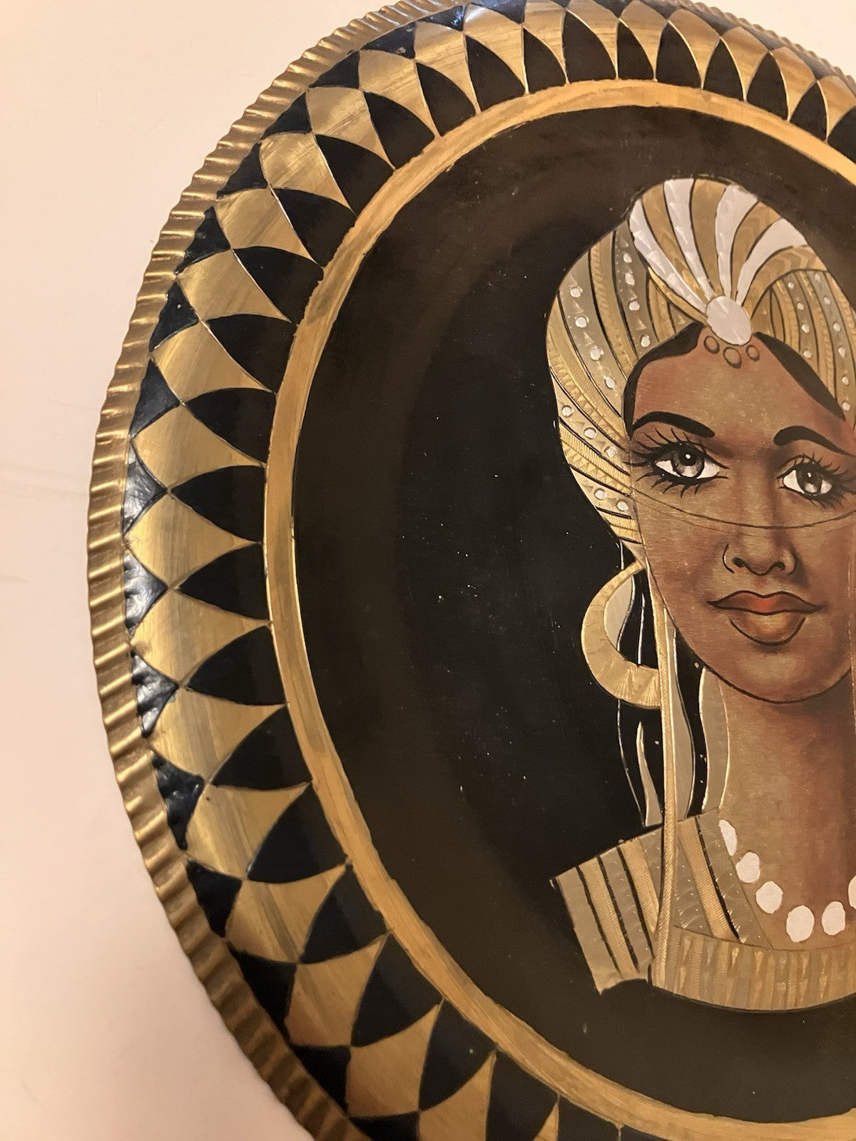 Vintage Egyptian/African Copper And Black Etched Wall Plate. EVC And Unique!