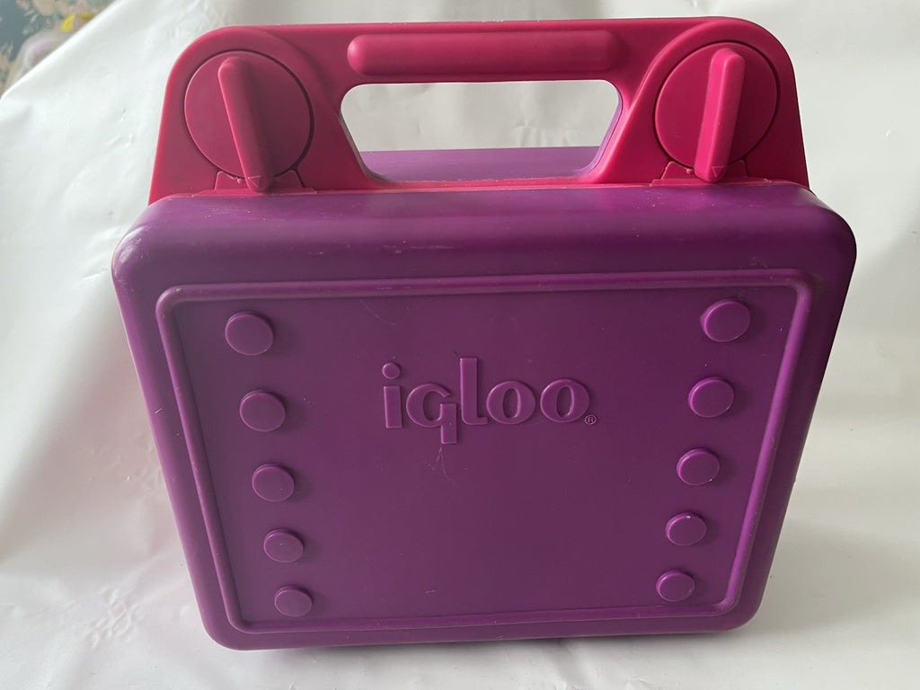 Vintage Igloo Turn Lock Lunchbox Purple/Pink 1990s EUC