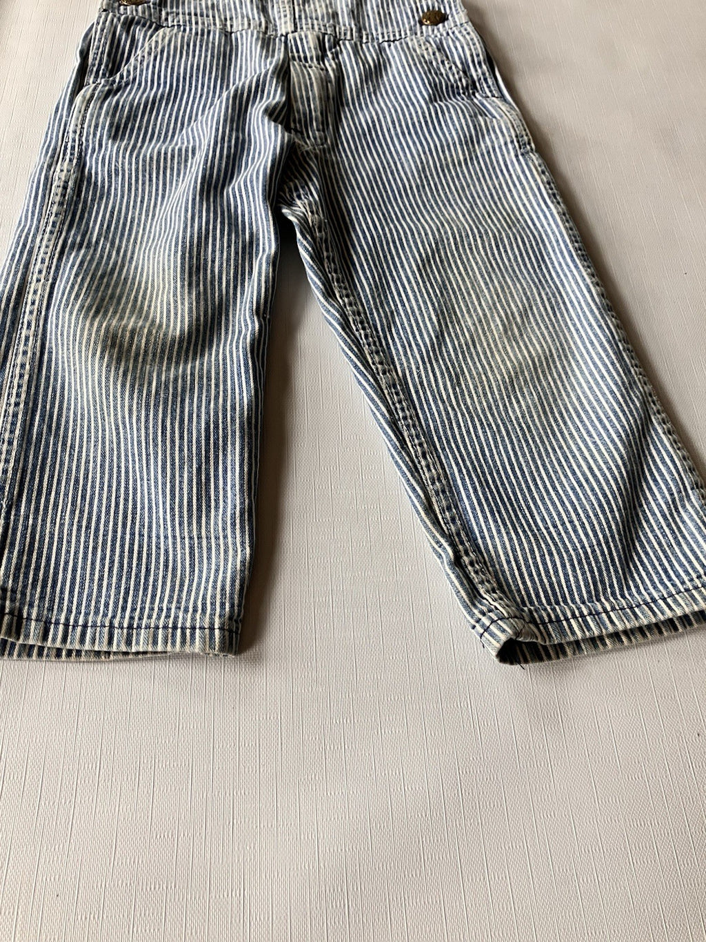 Vintage OshKosh Overalls Vestbak 3T  Bibs Pinstripe Railroad Hickory Stripe