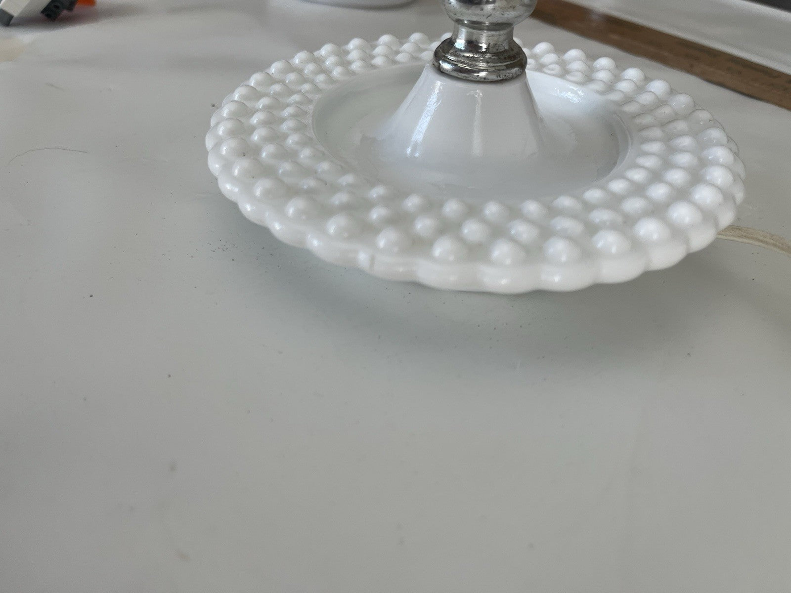 Vintage Universal Laboratories Milk Glass Hobnail Wall Lamp: Portable Lamp