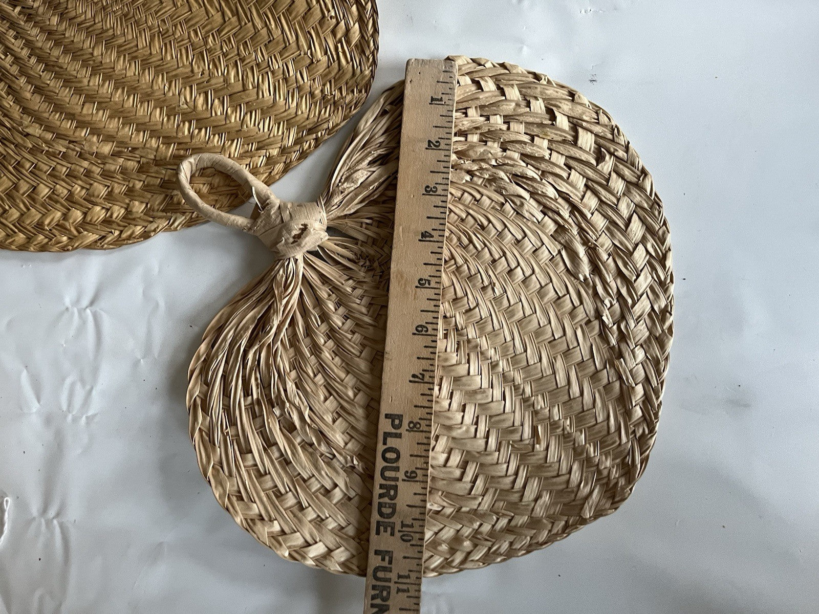 Vintage 12” Handwoven Palm Grass Wall Hanging. Boho Decor, 70/Cottage