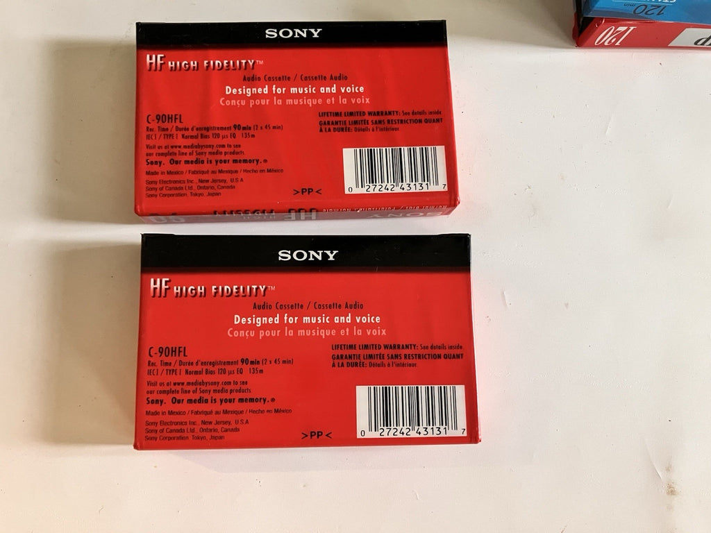 Sony 8mm Standard 120 Min/ 90 Min Cassettes For Recording. Sealed Lot Of 4.
