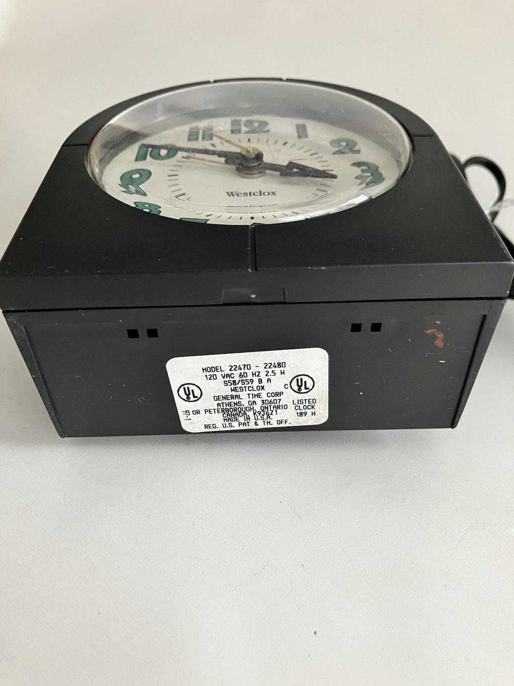 1997 Westclox Bedside Alarm Clock; Electric Plug In