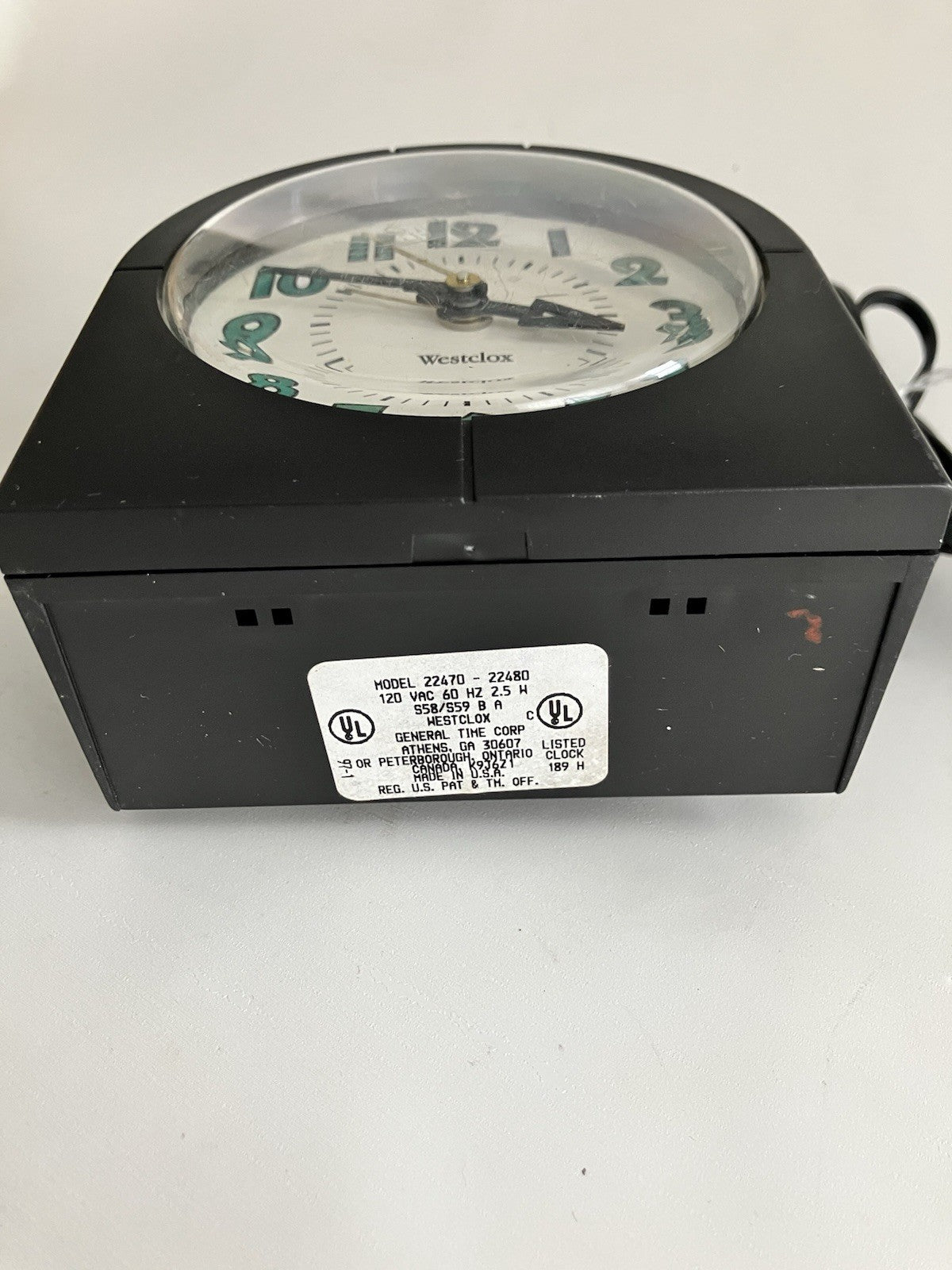 1997 Westclox Bedside Alarm Clock; Electric Plug In