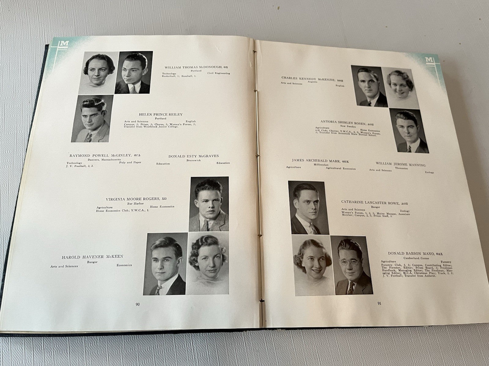1938 University Of Maine Yearbook PRISM. ORONO, MAINE