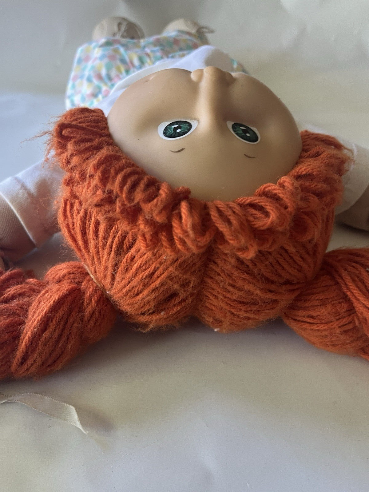 Vintage Cabbage Patch Kids 16” Girl Red Braided Pigtails/ Green Eyes