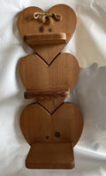 Vintage Wood Three Tier Hanging Heart Shelf