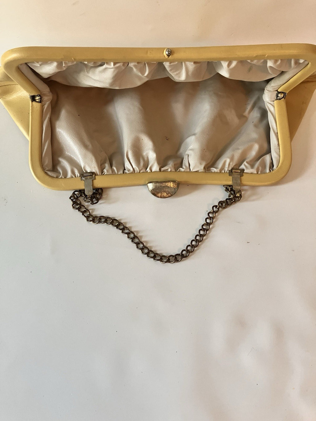 Vintage Light Yellow MCM Purse With Small Chain