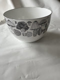 Vintage Finland Black White Enamel Mushroom Bowl Finel Wartsila Mid Century