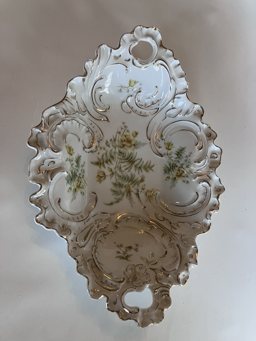 Vintage German C. Tielsch Co. Floral Porcelain Serving Platter. EVC