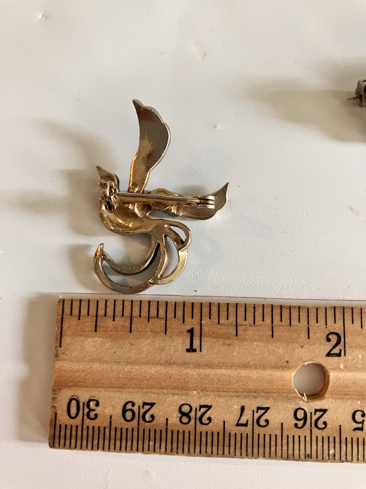 Vintage Enamel & Rhinestone Brooches- Bird of Paradise/ Infinity.