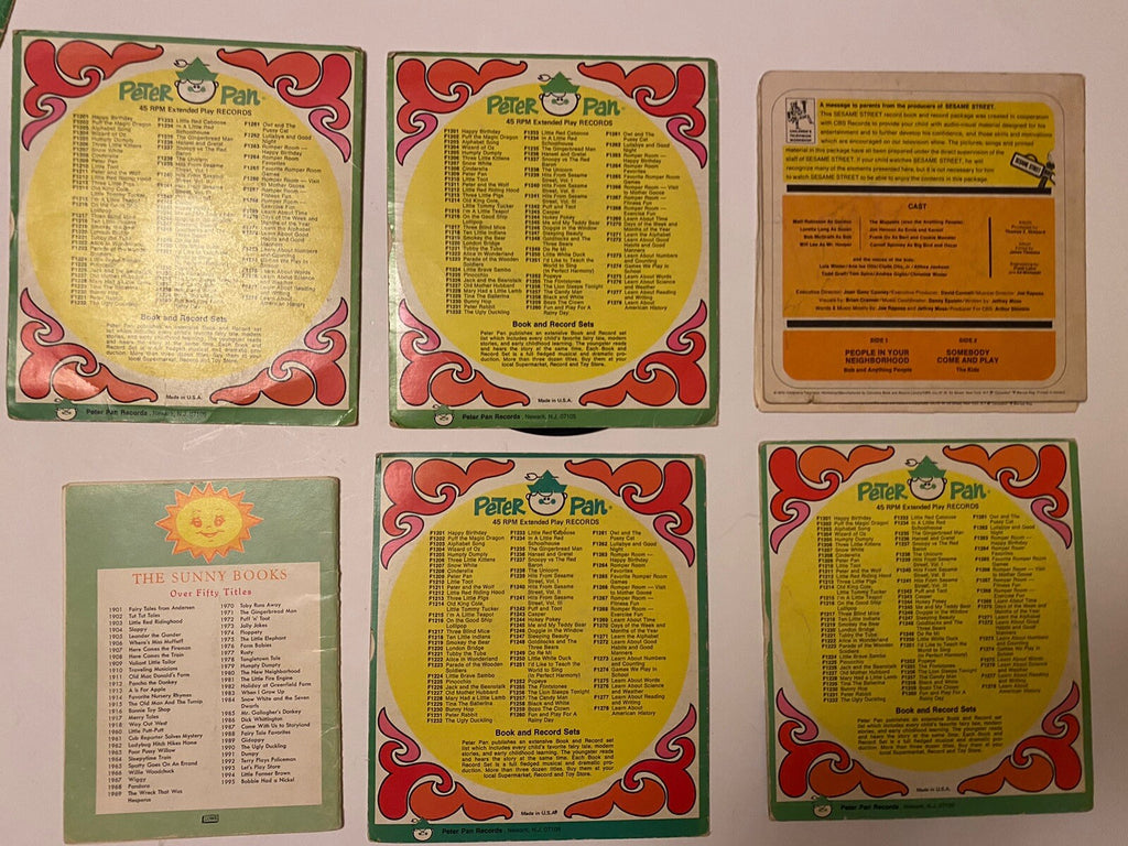 Lot of 6 Kids Books w/45 record Puff & Toot/Hansel/Sesame Street/101 Dalmations