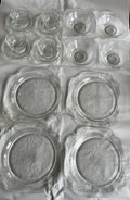Federal Glass Clear Depression Etched Dinner Plates, Bowls, Cup/saucer 16 Piece