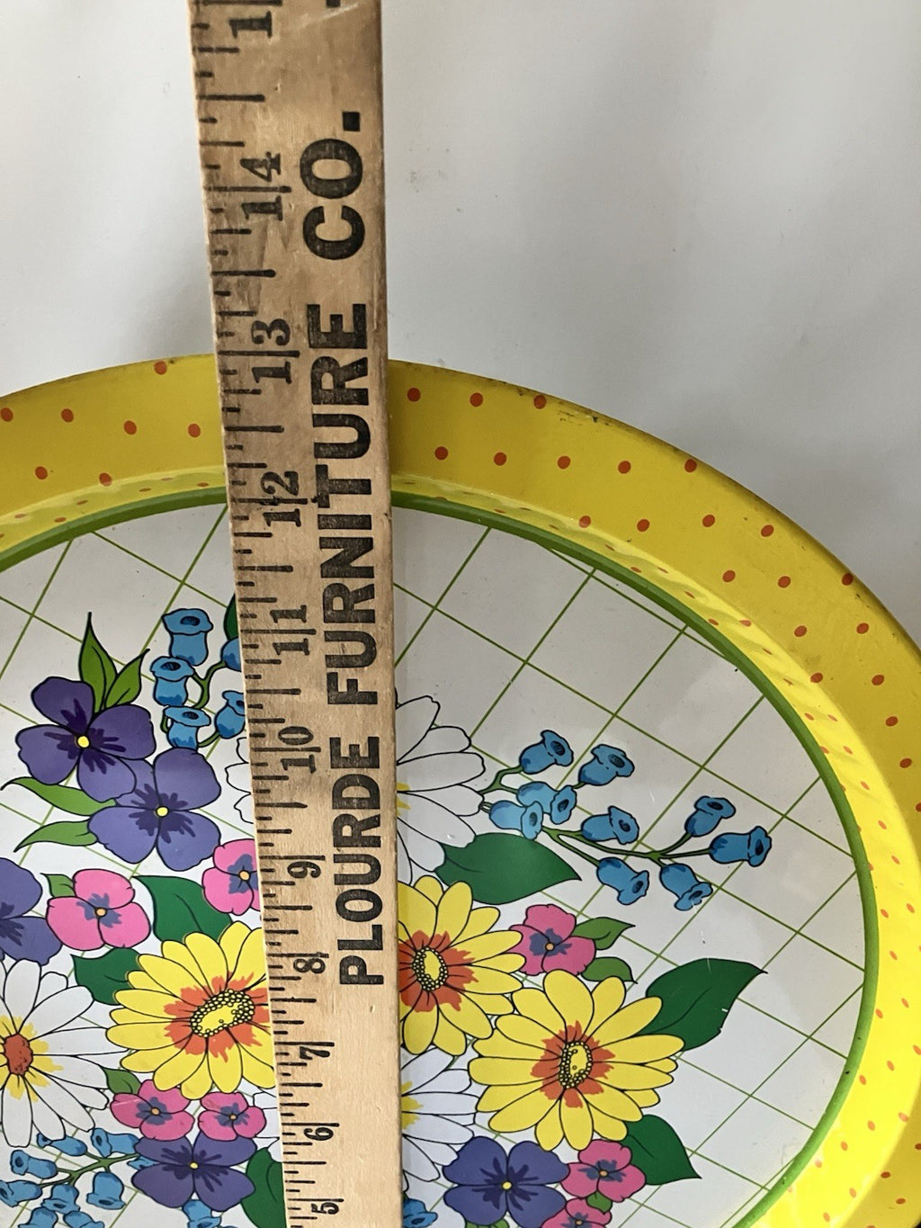 Vintage Pair Of 13” Wide New Designs Tin Cookie Plates In Floral And Goose