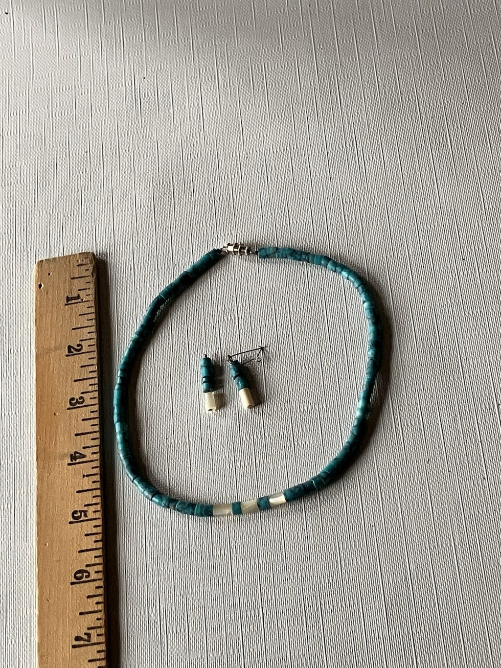 Turquoise And Opaque Beaded Necklace