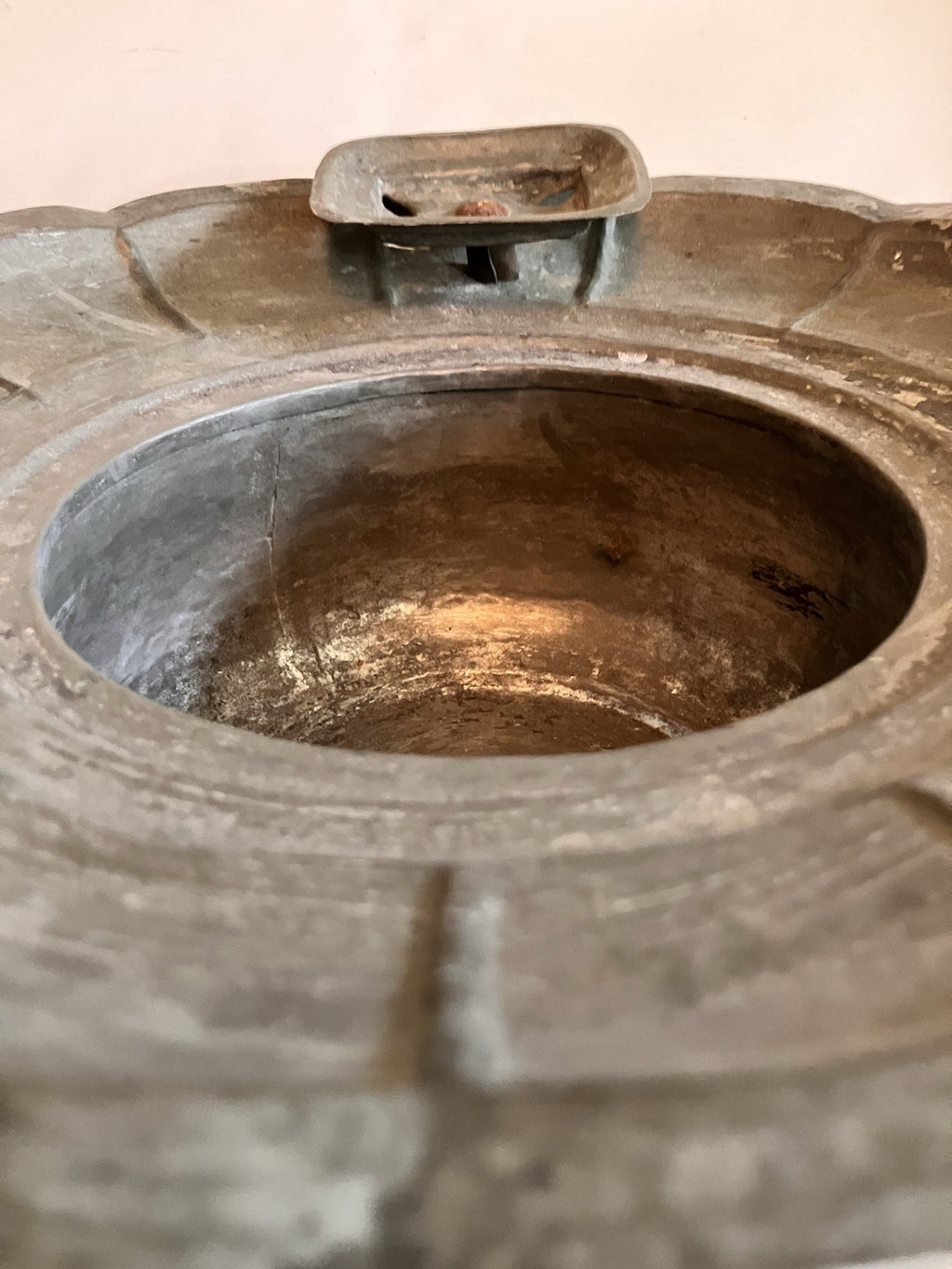 Vintage Mid Eastern Metal Etched Traveling  Basin With Lid/ Rice Pot?