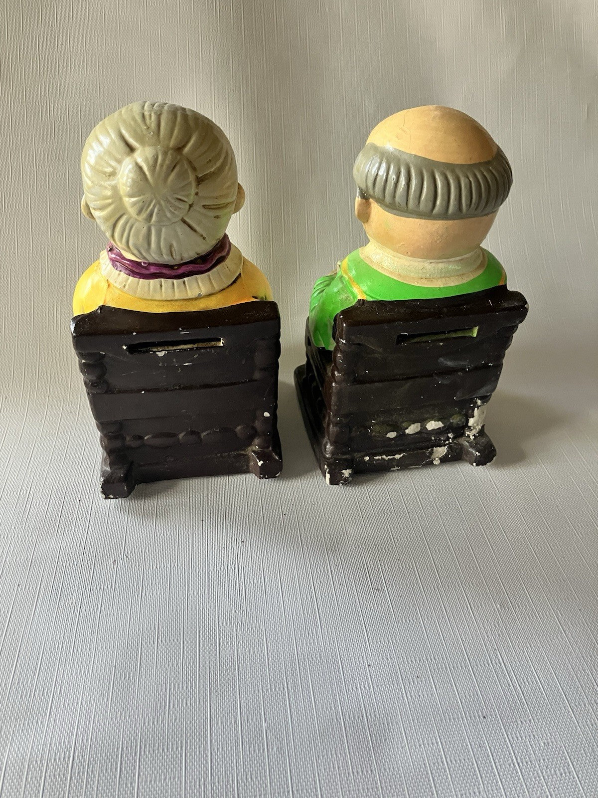 Vintage Pair Of Retirement Fund Old Folks Rocking Banks