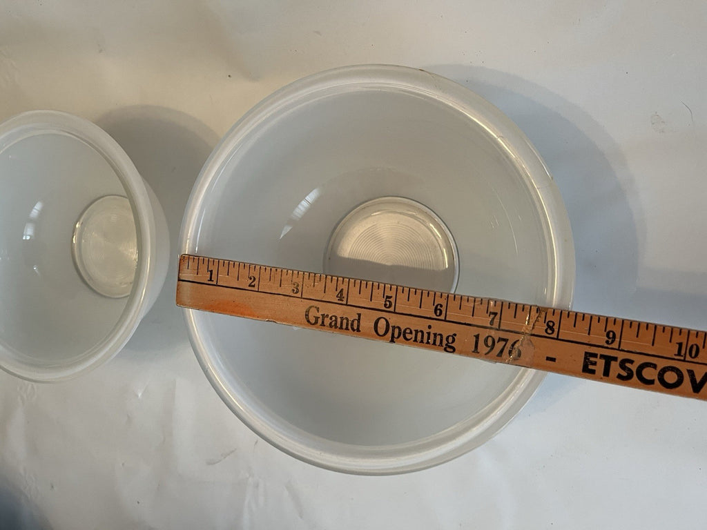 Vintage PYREX Opal White- Clear Bottom Nesting Bowls 322, 323