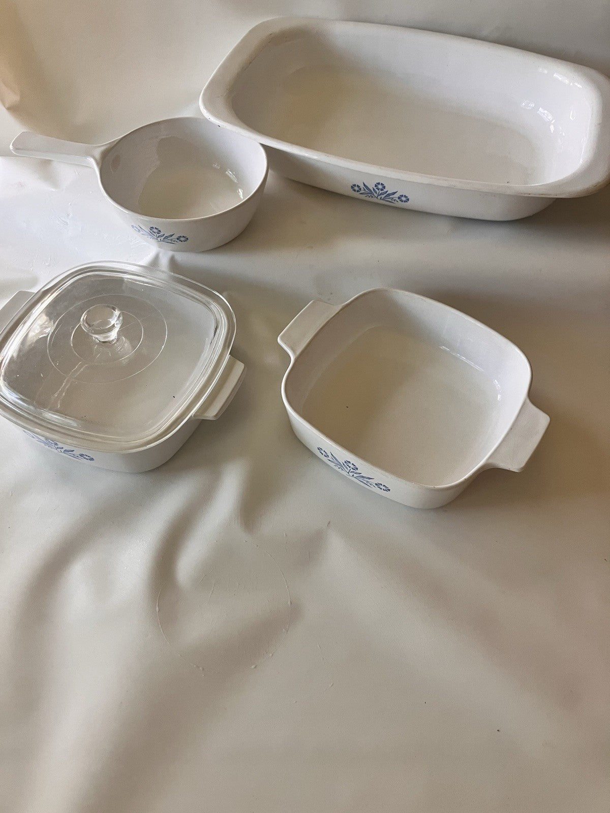 Vintage Blue Cornflower Corning-ware Variety Of 5 Pieces