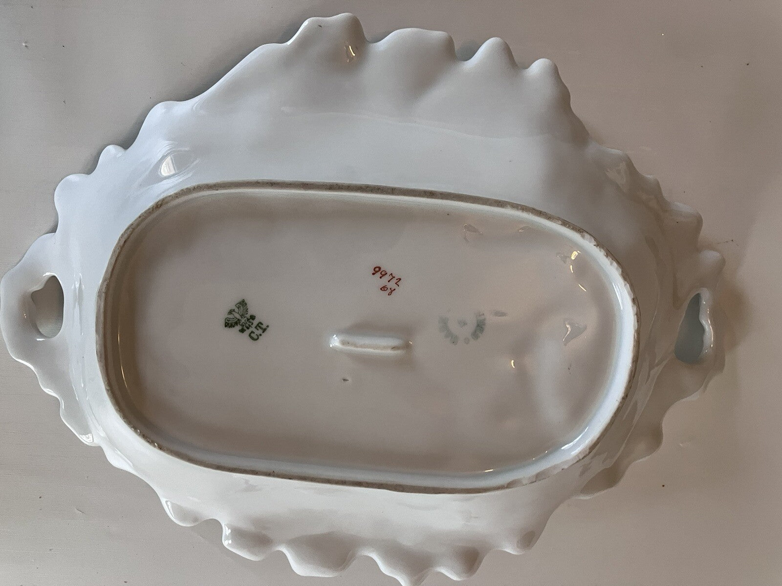 Vintage German C. Tielsch Co. Floral Porcelain Serving Platter. EVC
