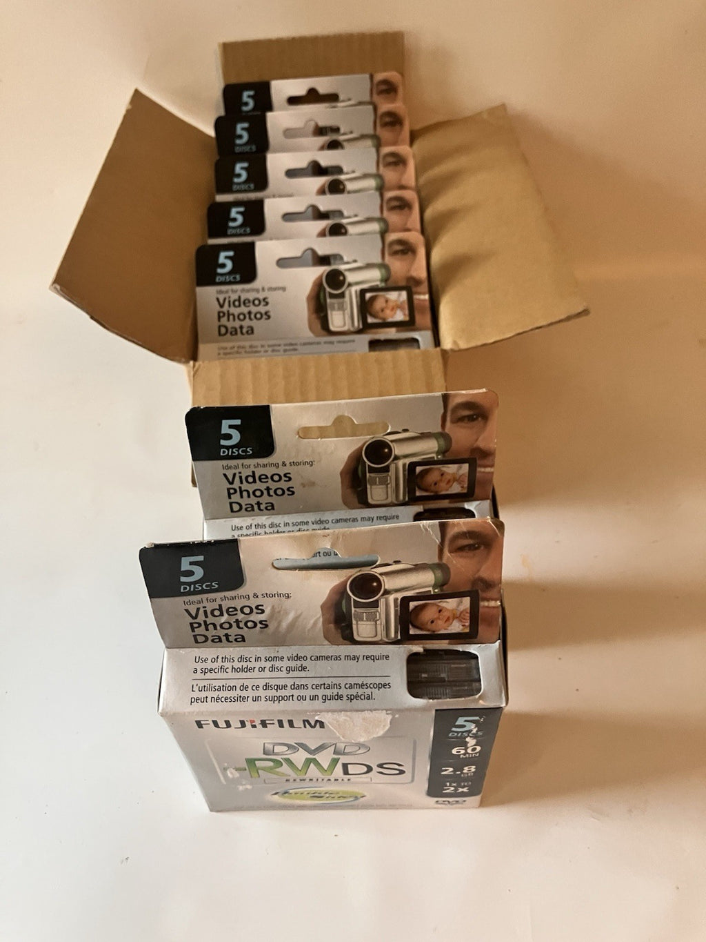 Lot Of FujiFilm DVD-RWDS Discs 7 Packs/5 Each Pack New Original Box