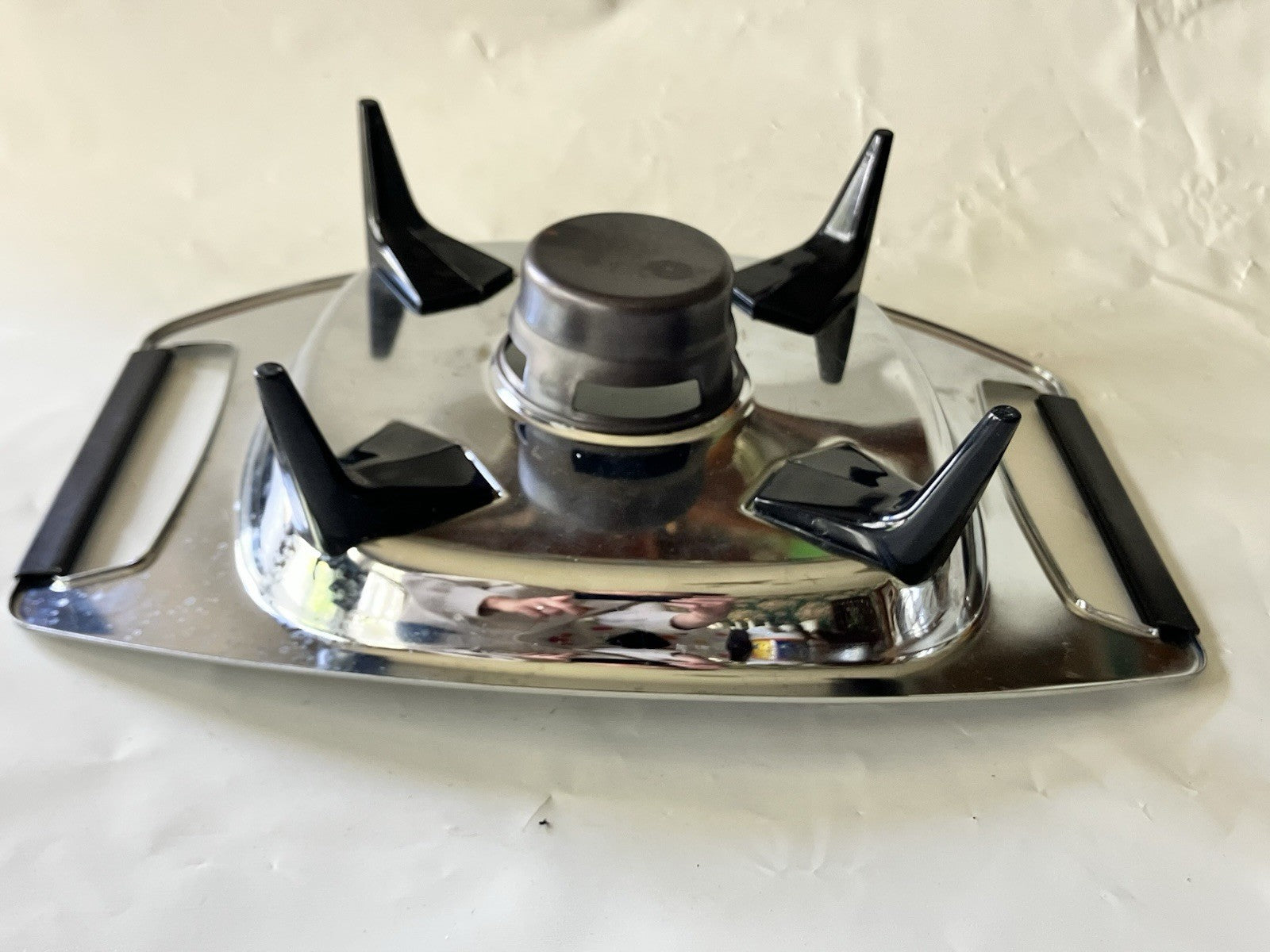 Vintage Double Handled Metal Casserole Warmer, Fits Single Stern-o, Four Footed