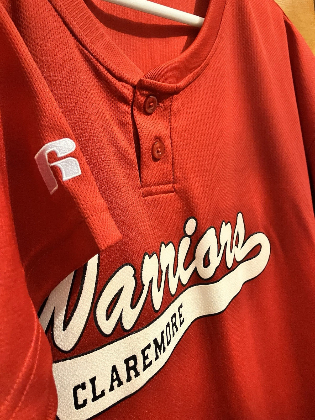 Russel Athletes Adult Large Red Claremore Warriors T Shirt Jersey