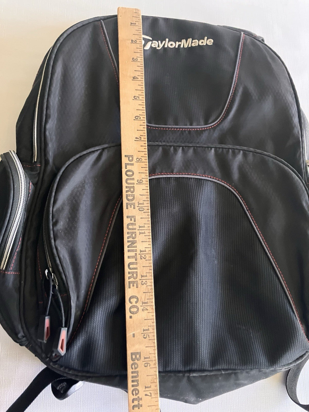 TaylorMade TM Performance Backpack Golf Travel Book Bag Black Office Gym Zip Up
