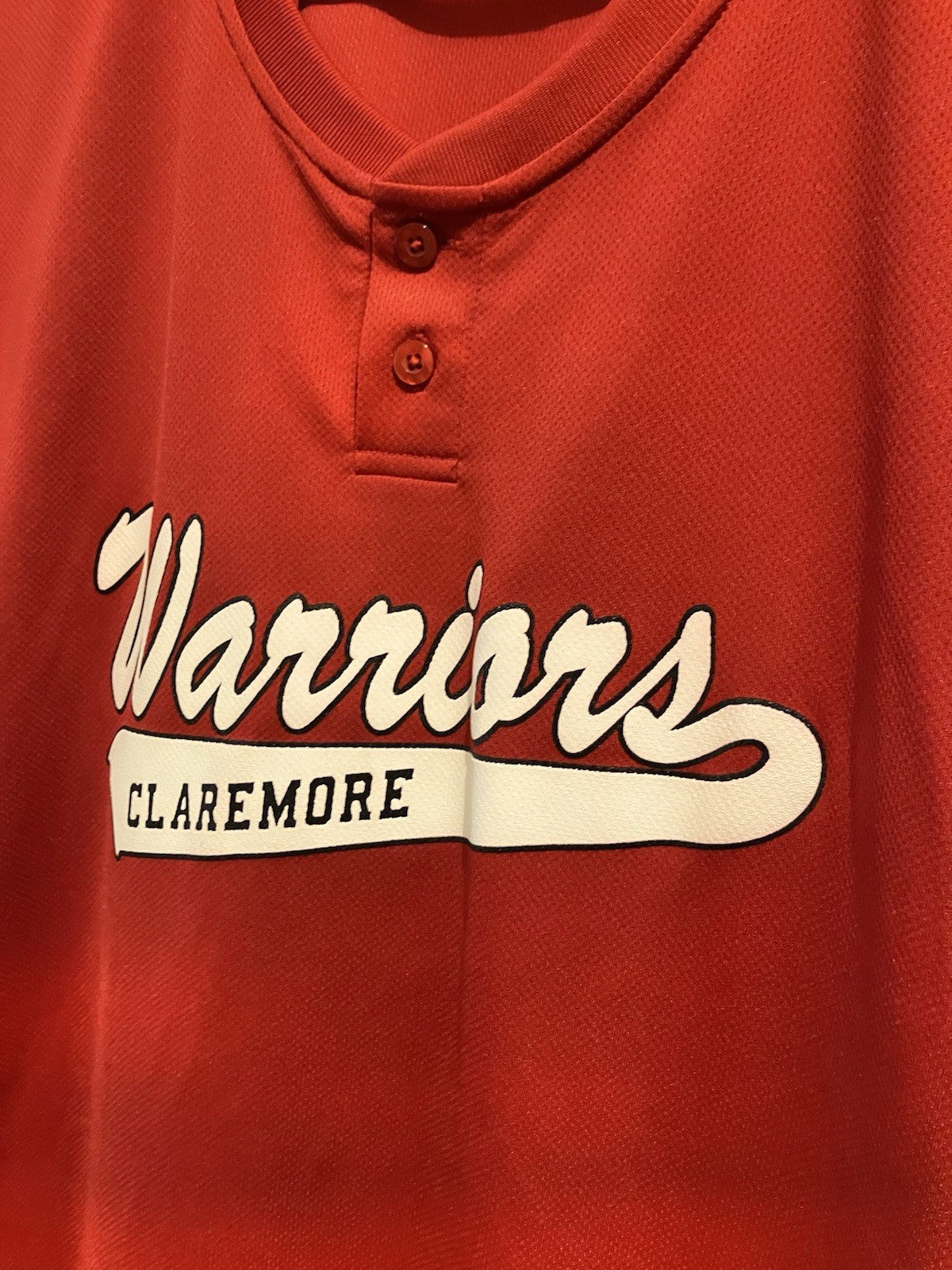 Russel Athletes Adult Large Red Claremore Warriors T Shirt Jersey
