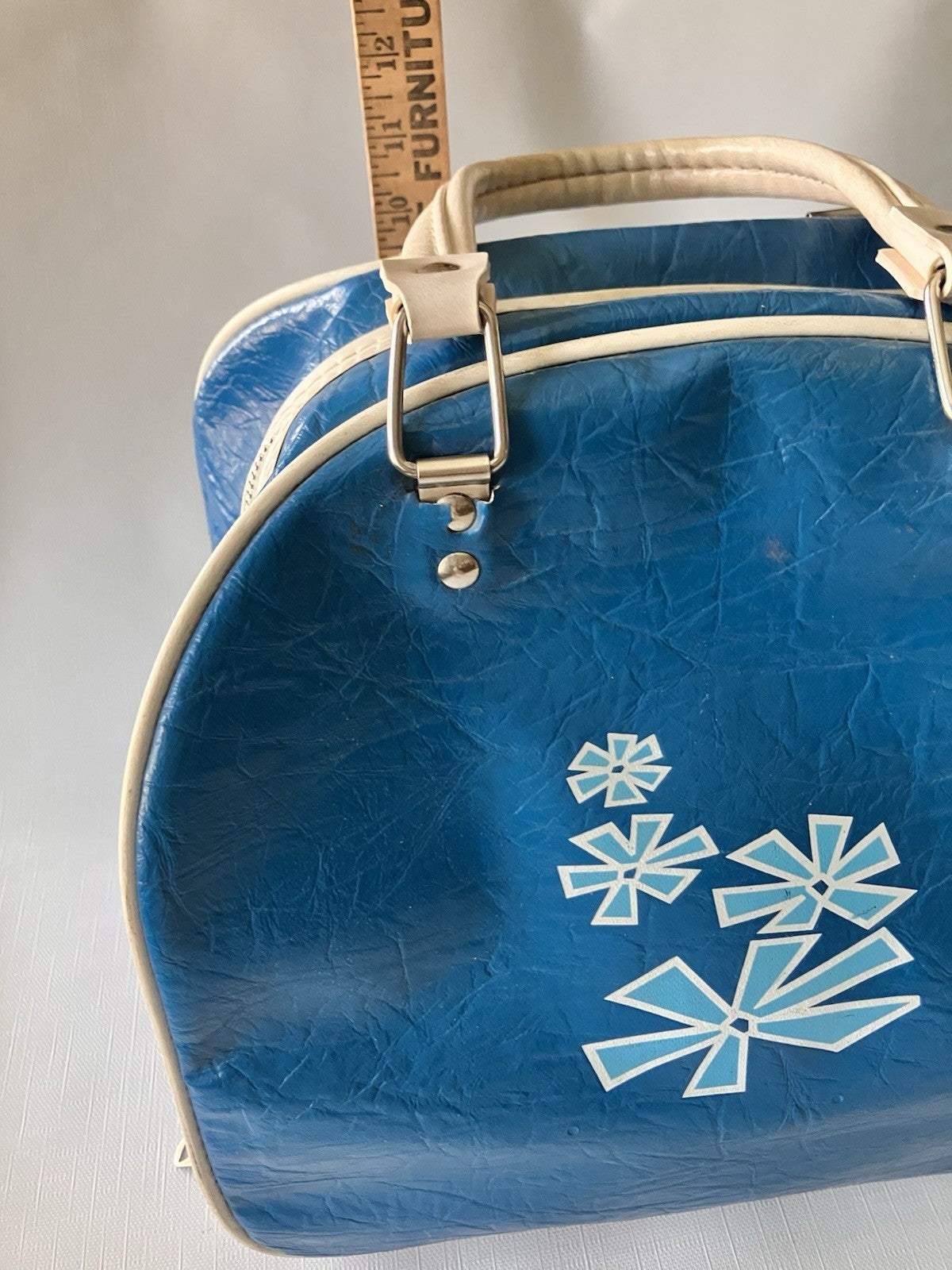 Vintage AMF Volt Blue Floral Print Bowling Bag