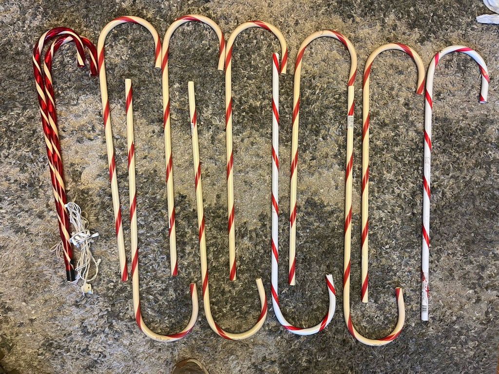 Large Plastic Candy Canes 12 Total Lawn Decor Christmas Decorations