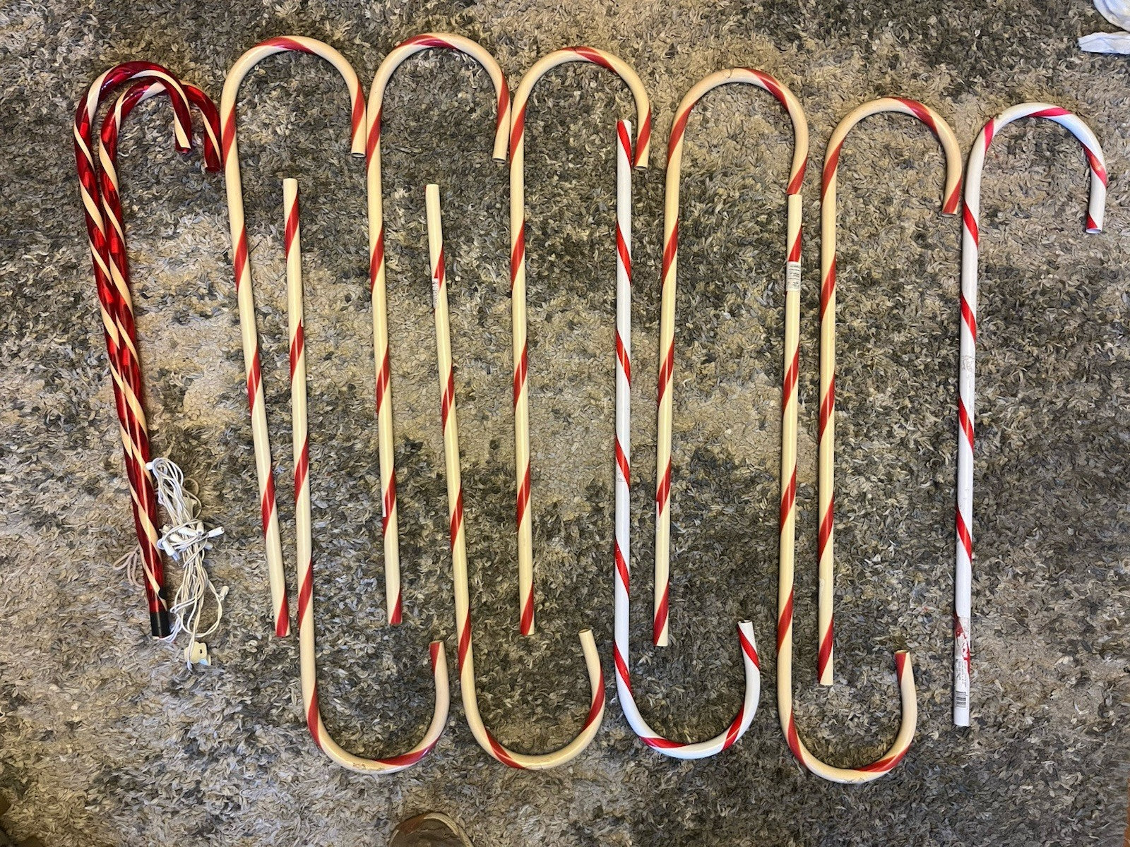 Large Plastic Candy Canes 12 Total Lawn Decor Christmas Decorations