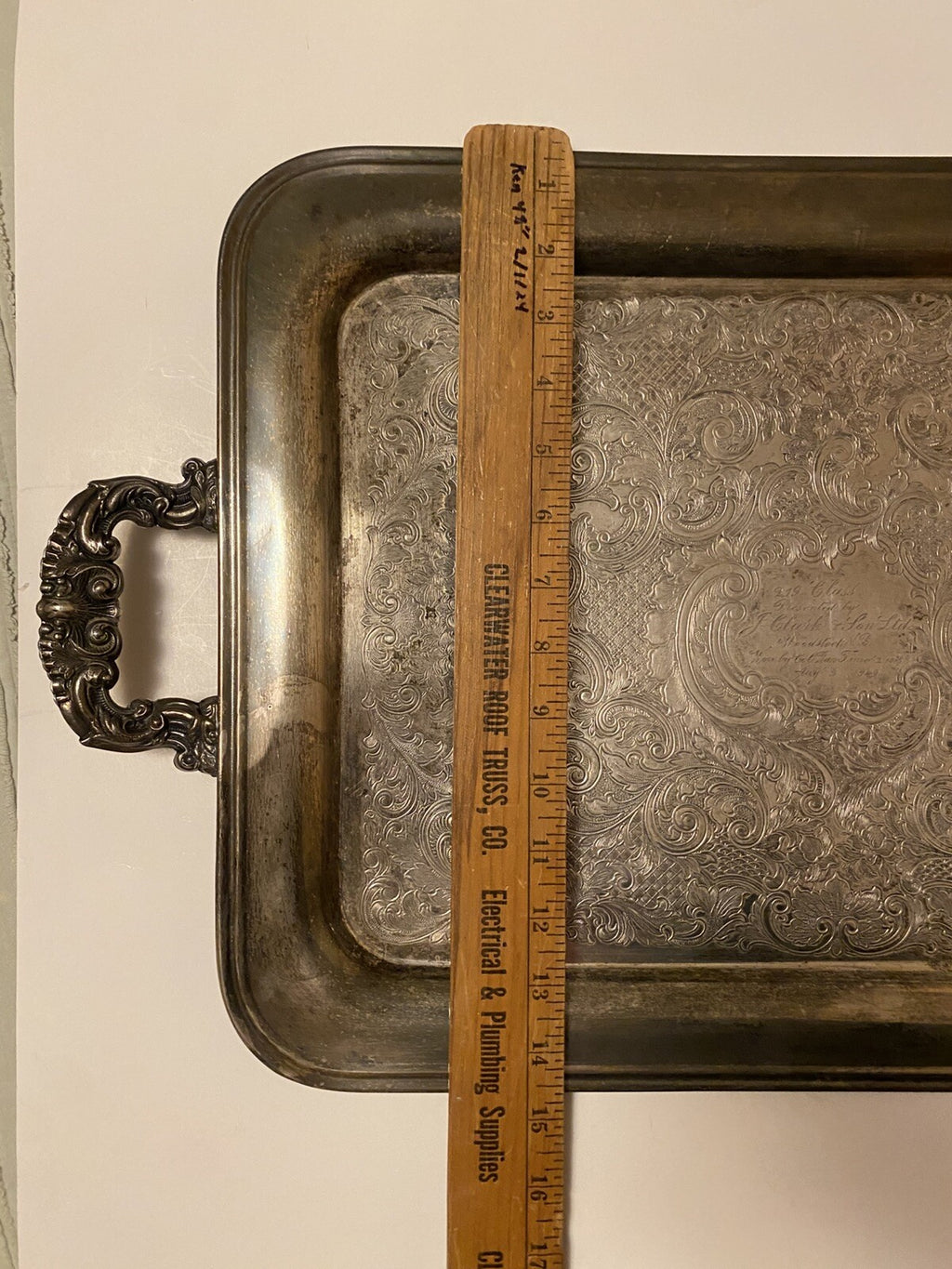 Wm A Roger’s Tray 197 -1949 Woodstock, New Brunswick J Clark & Son Col. Dan Time