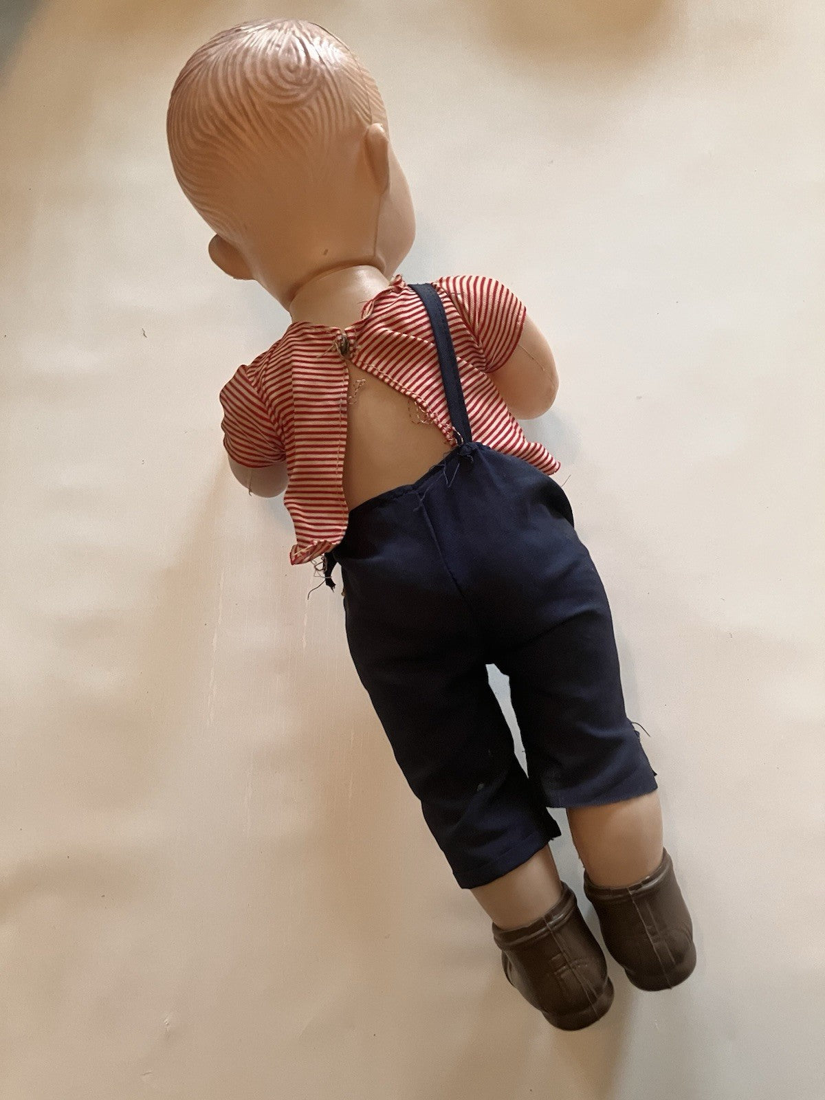 Vintage 15” Boy Celluloid Doll With Original Clothes