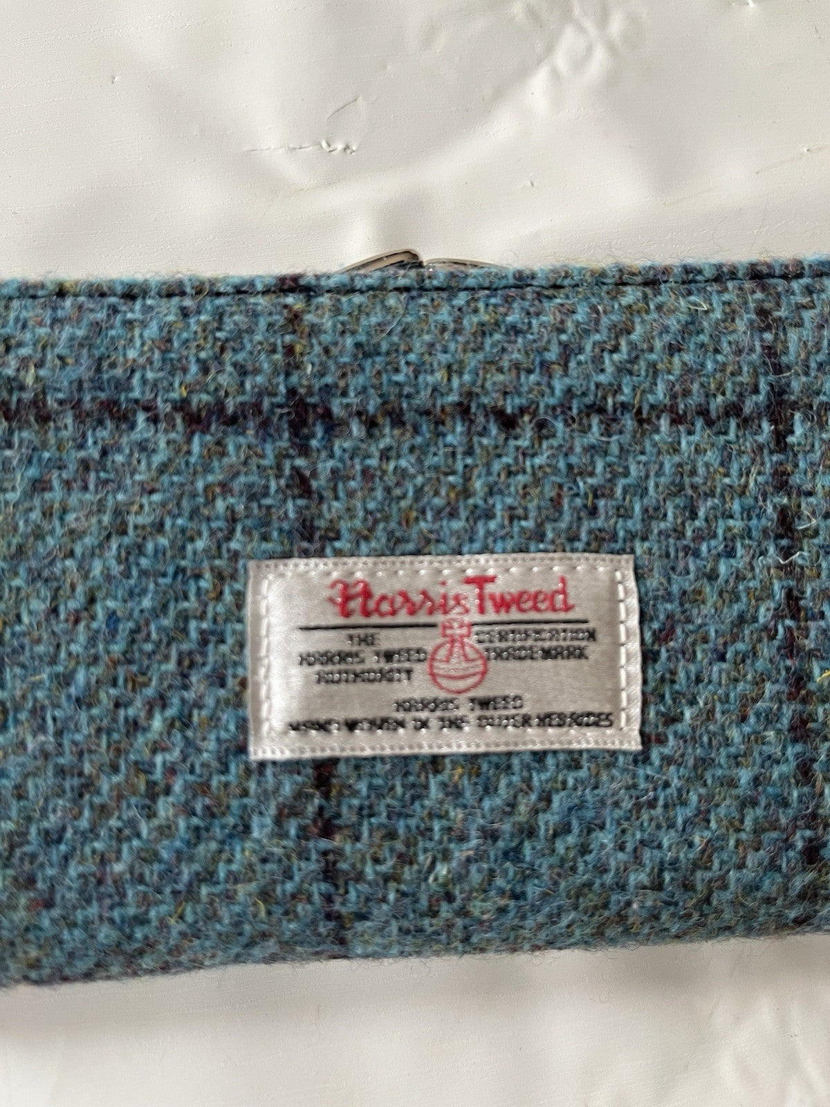 Harris Tweed Womens Blue Plaid Snap Wallet Glen Alpine Of Scotland Tag