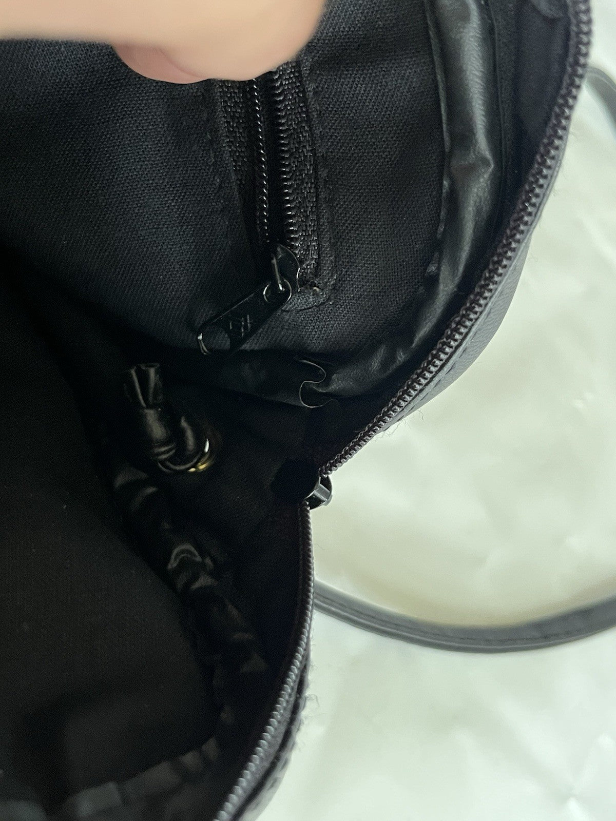 Vintage Black Leather Cross Body Purse With Gold Tone Studs