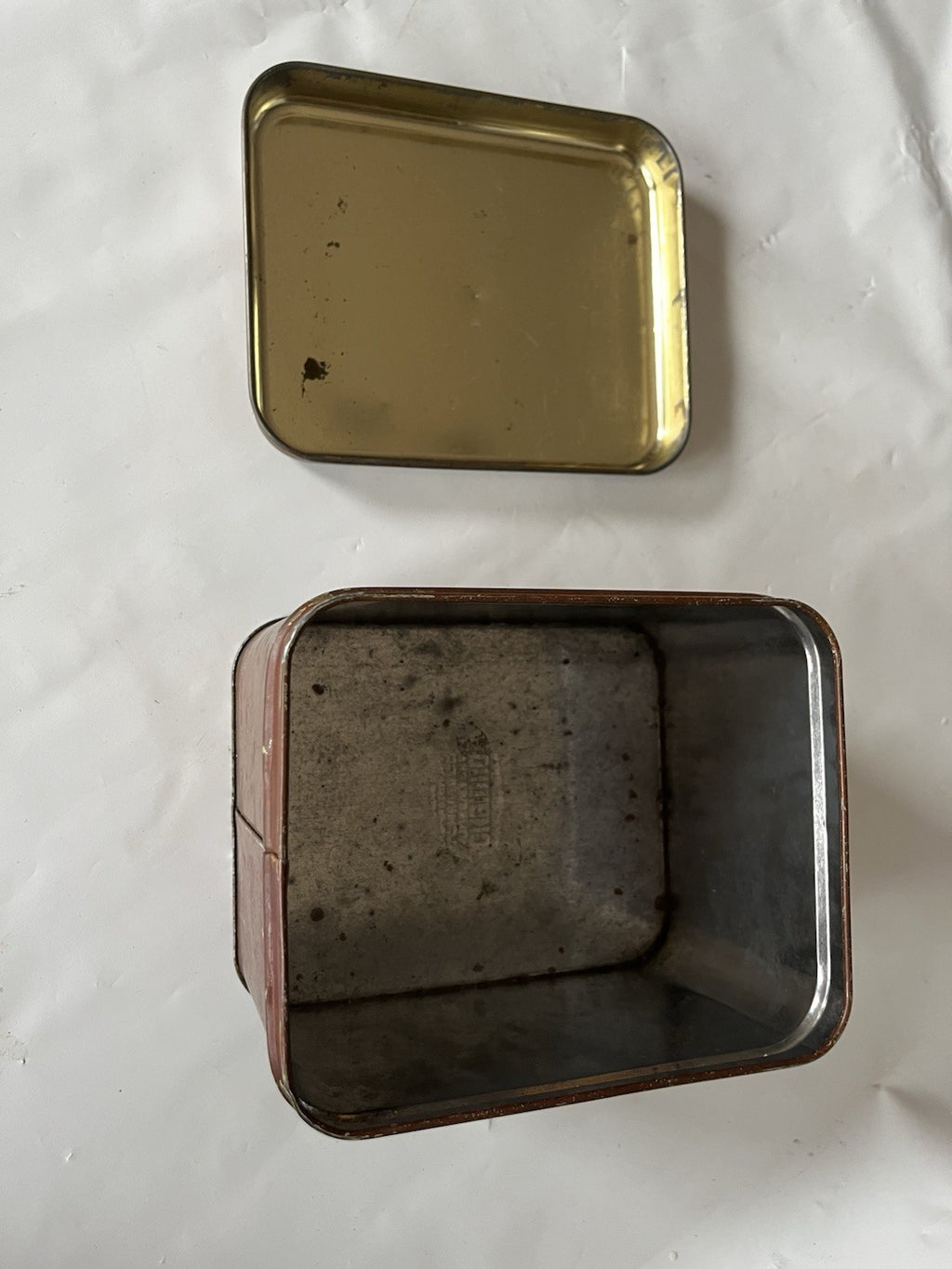 Vintage Cheinco Rectangular Tin Coffee Canister Antique Style
