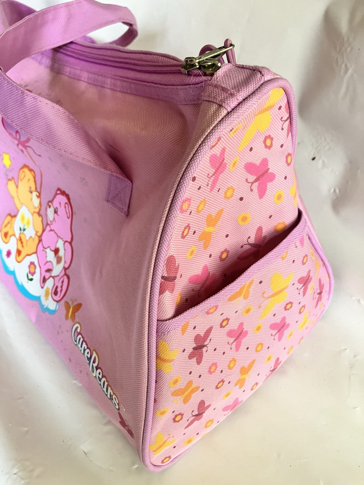 Y2K Pink Care Bear Duffle Bag. EUC With Accessory Bag By FAB Starpoint