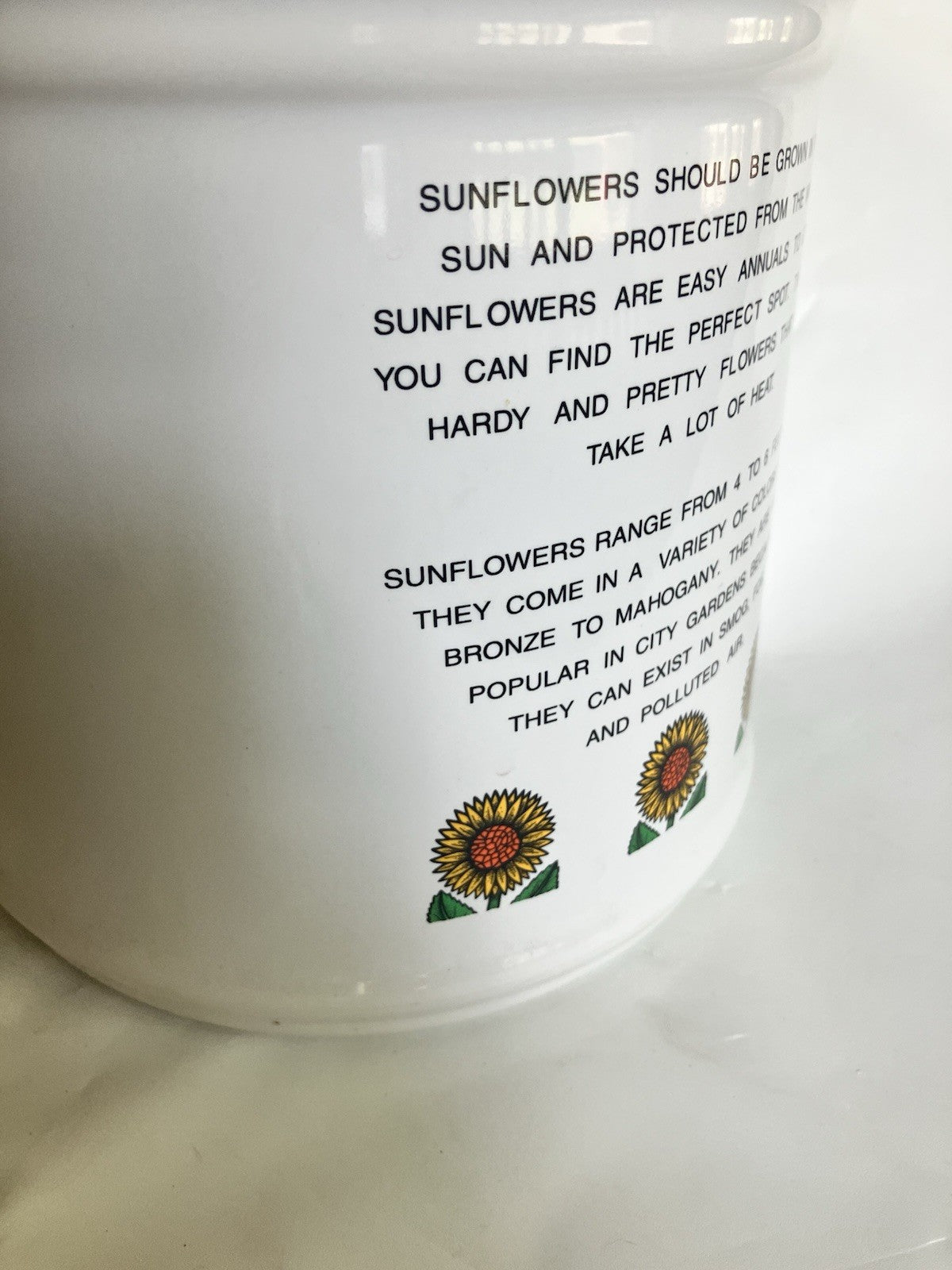 1990’s Vintage Keri Sutter My Garden Sunflower Large Canister W/ Airtight Lid