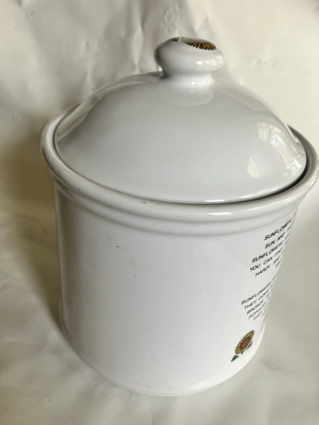 1990’s Vintage Keri Sutter My Garden Sunflower Large Canister W/ Airtight Lid