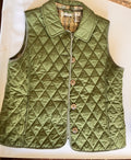 LL Bean Women’s Green Quilted Vest Size M Petite