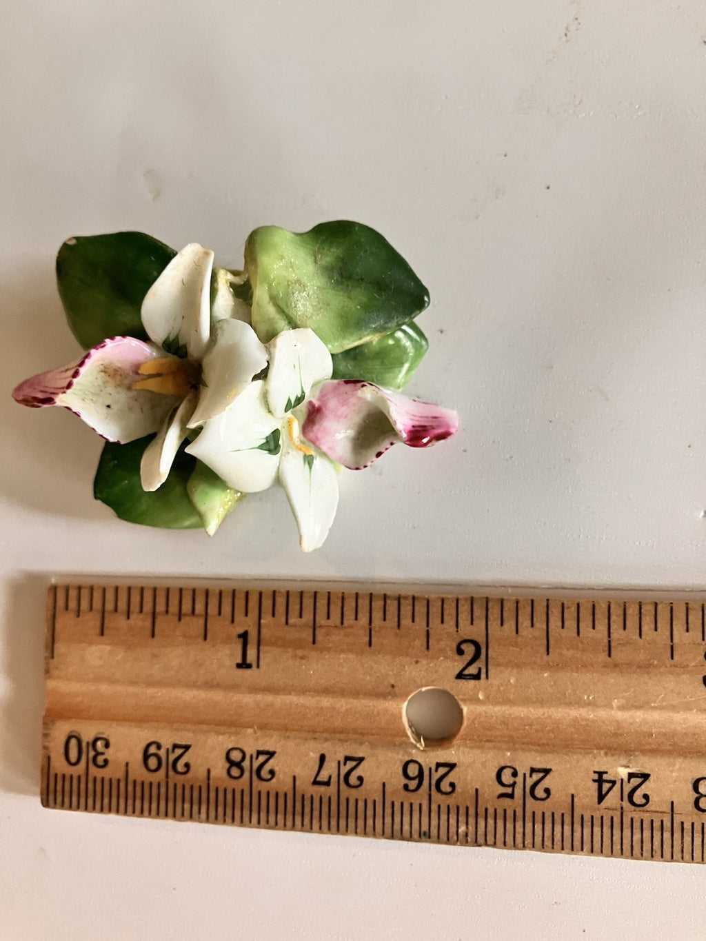 Vintage Bone China/Porcelain Floral Brooches (2)
