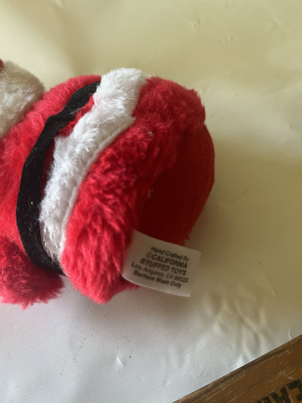 Vintage California Toys Stuffed Santa Weighted Felt Beard Features Belt 6”