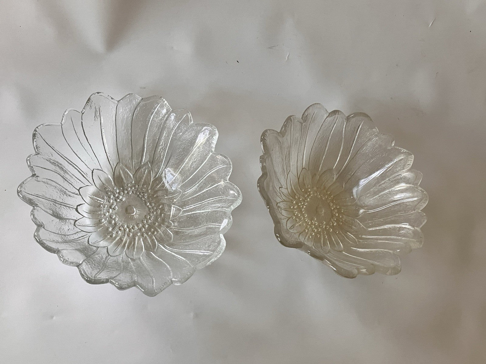 Vintage 1970s Indiana Glass Etched Floral Bowl Trio;