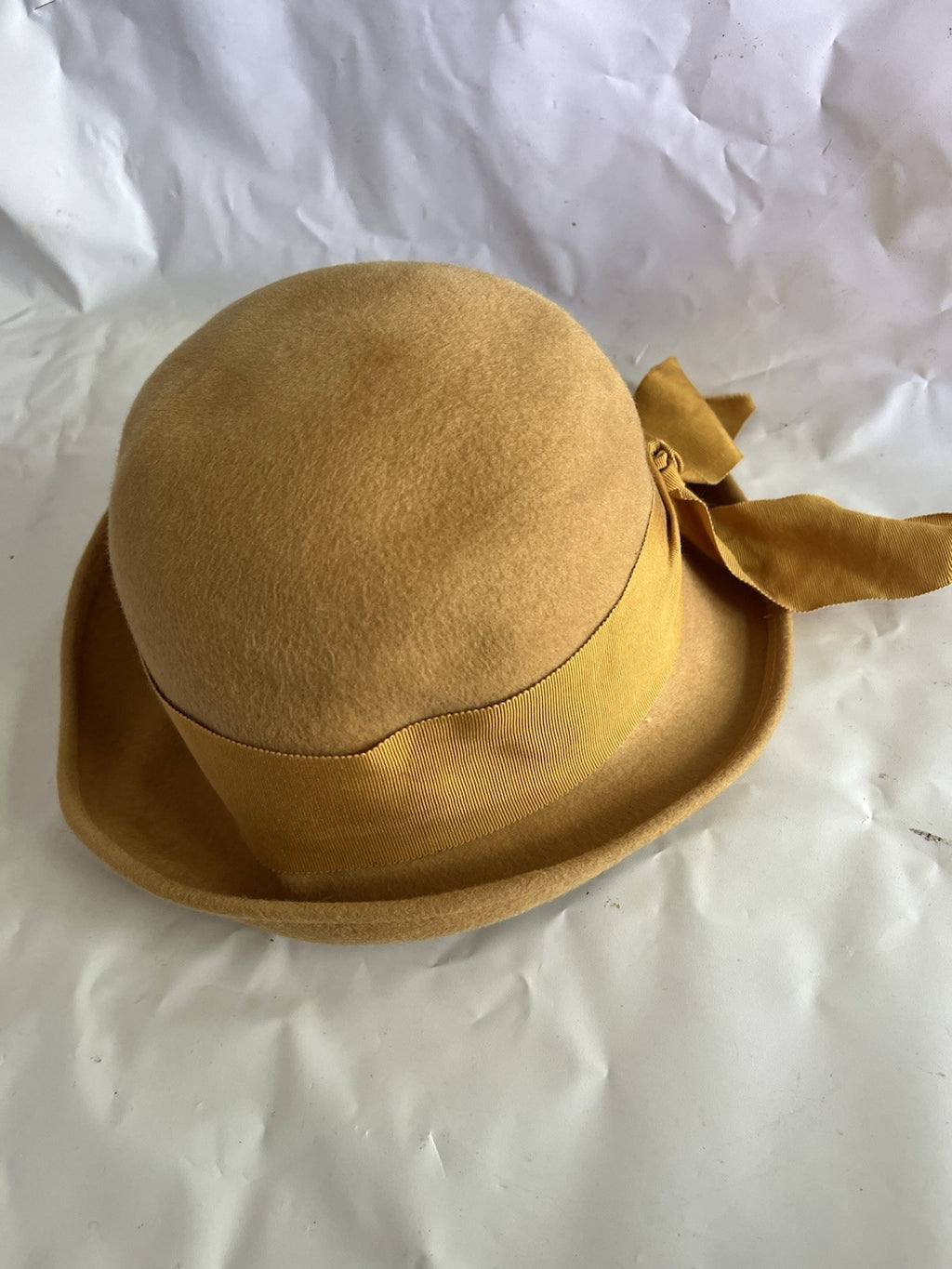 Vintage NECO 100% Wool Mustard Yellow Women’s Bucket Hat Union Made