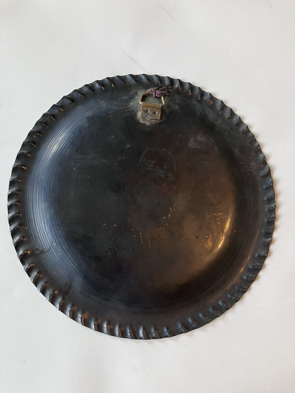 Hammered & Etched Copper Plate with Ancient Egyptian Motif 6”