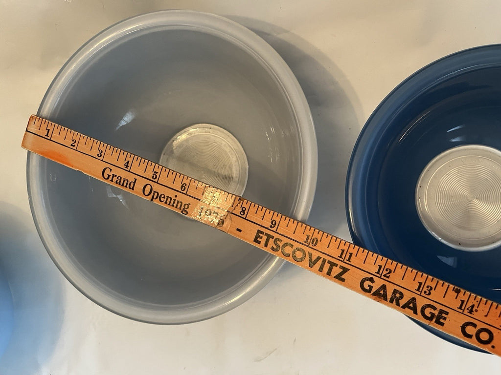 Pyrex Vintage Moody Blues Clear Bottom Nesting Mixing Bowls 323 325 Set of 2