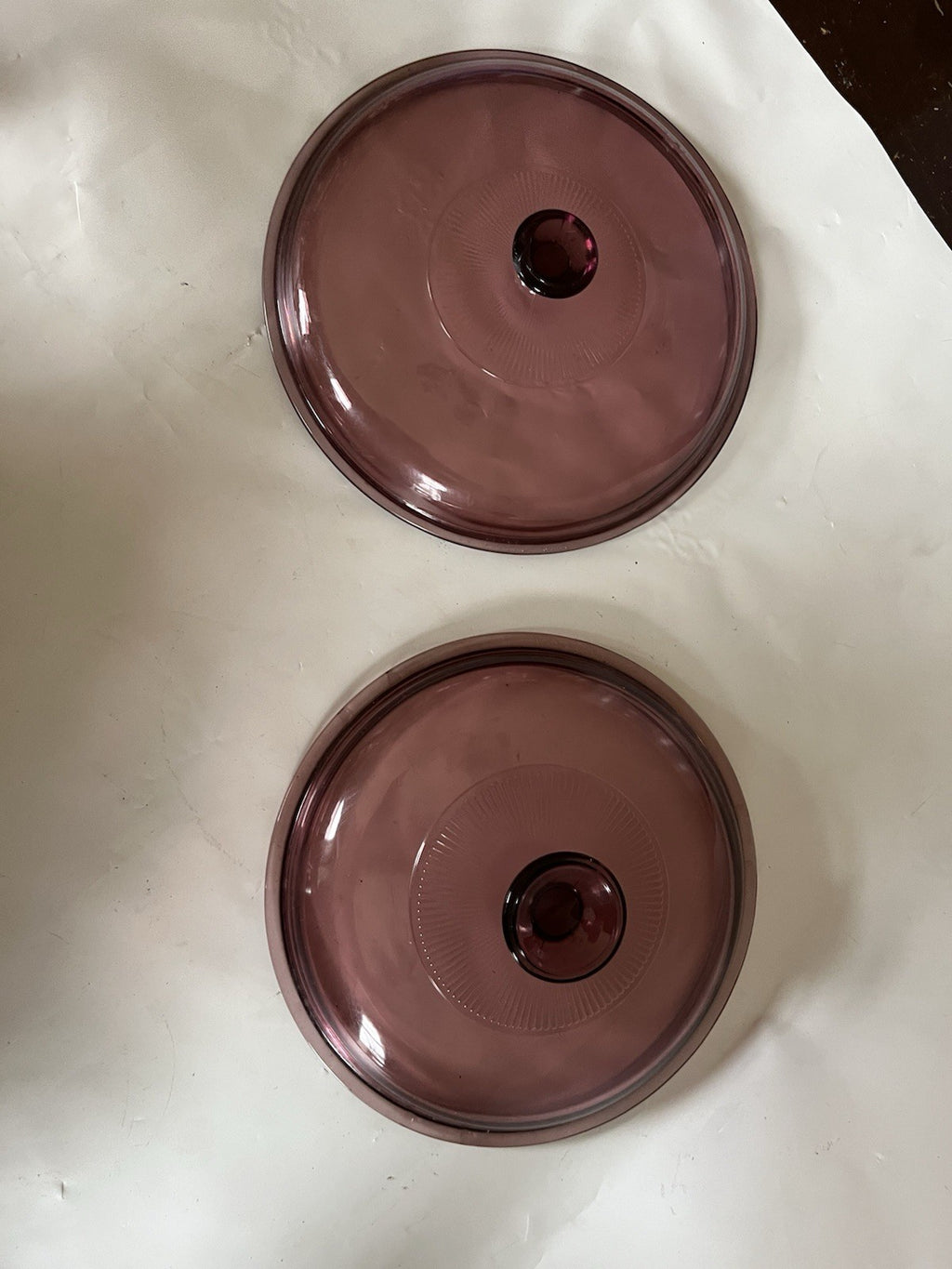 Vintage PYREX Purple Visionware Round 2 Qt Casseroles W/ Kids